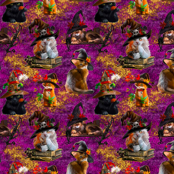 Witchy Cats Purple